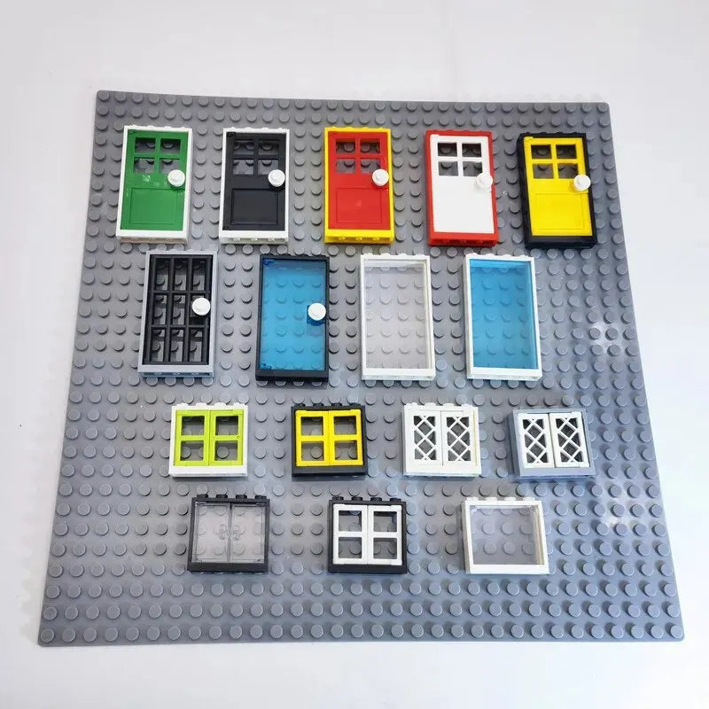 MOC House Doors and Windows Building Blocks – Compatible with Classic City Friends Sets for Kids