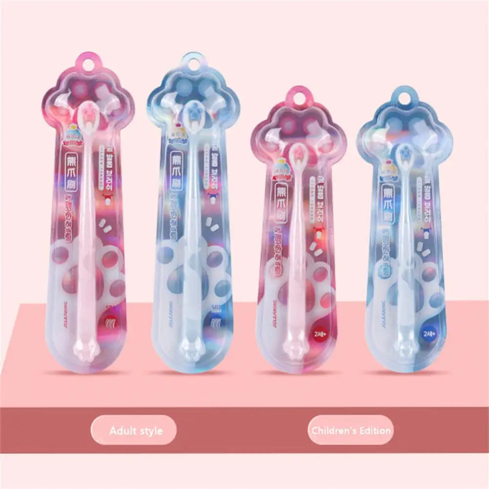 Children's Toothbrush, Fashion Cat Claw Handle, PRT Material, Oral Care Brush, 26.40g