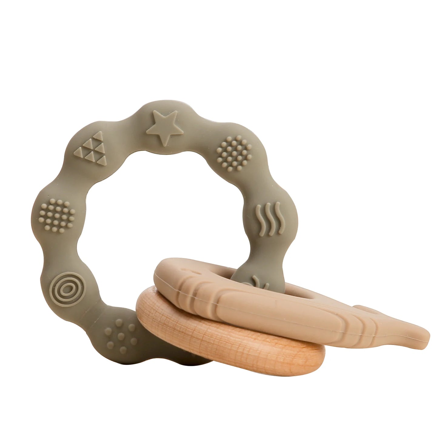 1pc Baby Teether Music Rattle - Animal Crochet Rattle, Elephant & Giraffe Wooden Ring, Babies Gym Montessori Children’s Toys