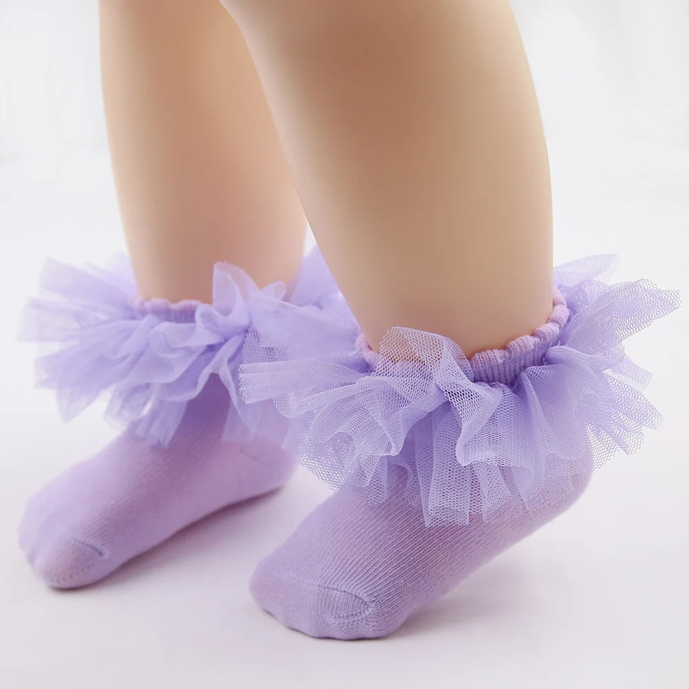 0-24M New Summer Thin Korean Lace Princess Baby Socks | Comfortable, Elastic, Soft & Breathable Leg Tights for Girls