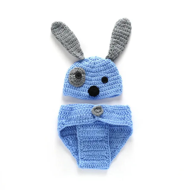 Animal Style Newborn Baby Crochet Halloween Costume - Handmade Mickey, Sleepy Owl & Frog Photography Props & Baby Gift
