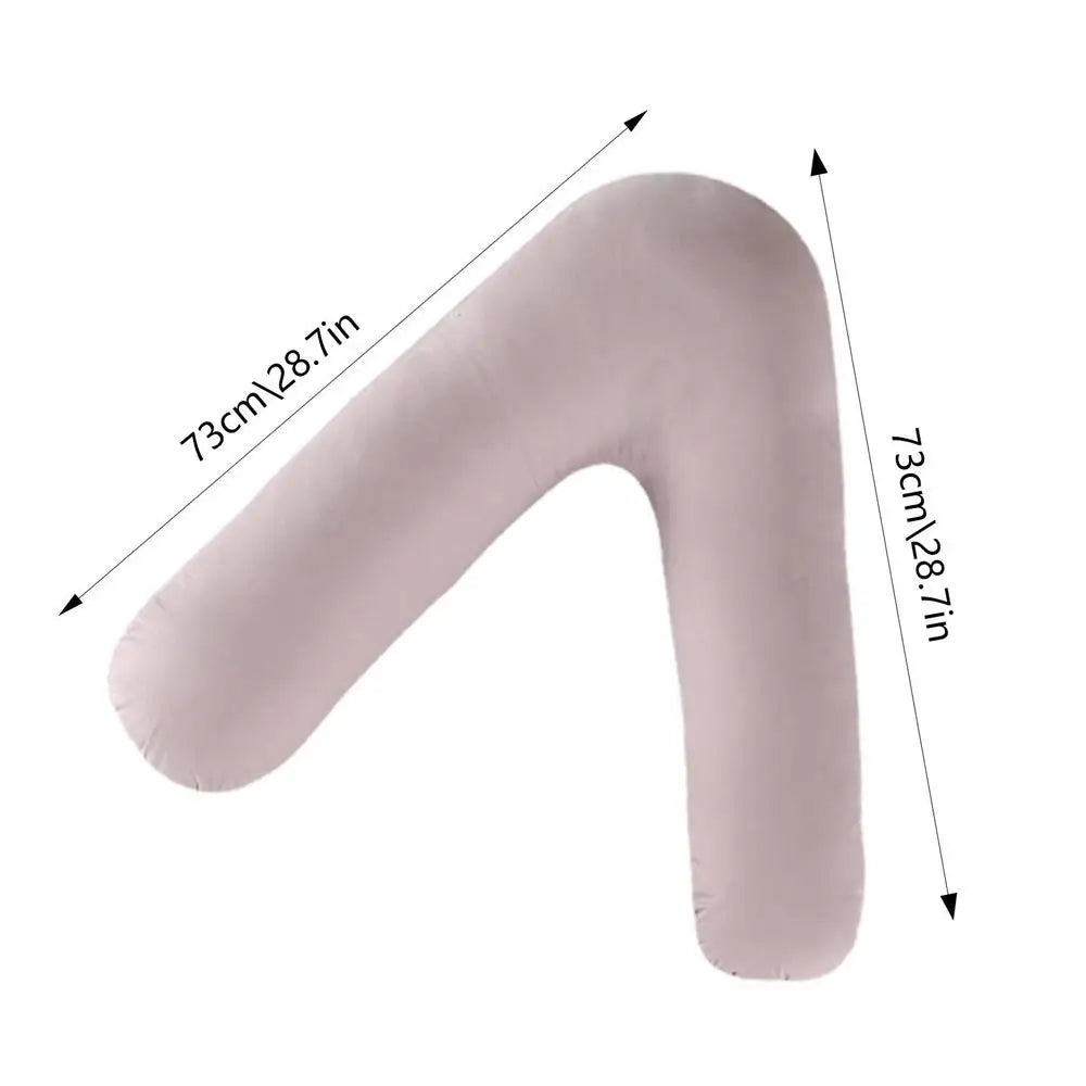 Multi-functional V-Shaped Nursing Pillow for Pregnancy - Side Sleeping Lumbar Cushion, Comfortable Solid Maternity Pillow