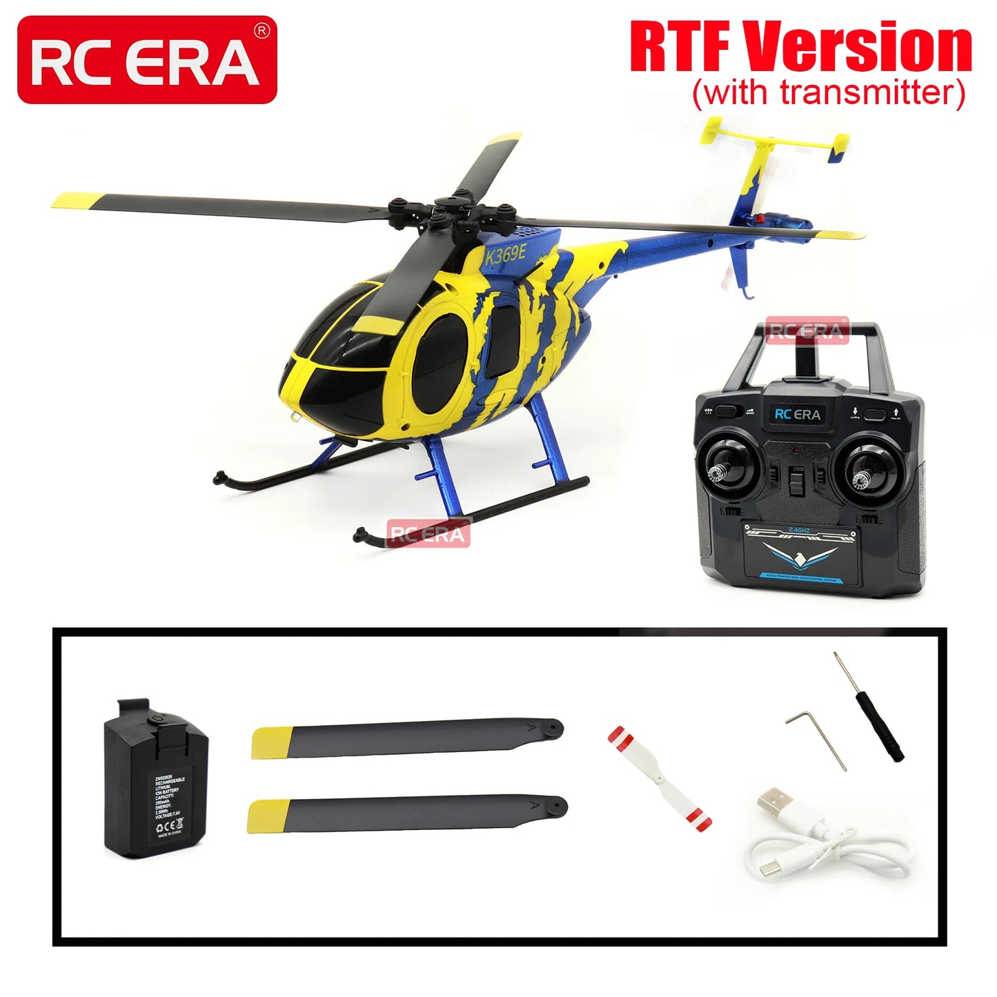 RC ERA C184 Mini MD500 Helicopter – 4CH Gyro Stabilized RC Aircraft with Optical Flow Sensor