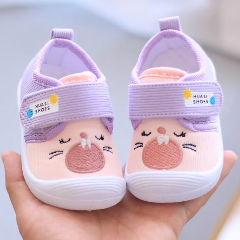 Infant Kids Baby Cartoon Anti-Kicking Soft Sole Squeaky Sneakers Boy Casual Loafers Toddler Girl Non-Slip Shoes