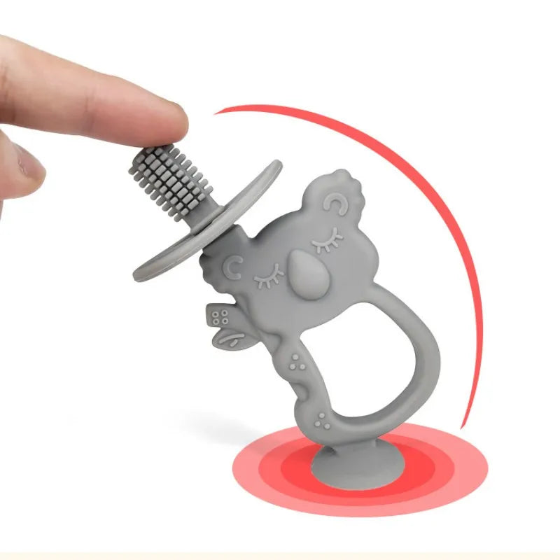 1PC Baby Silicone Training Toothbrush BPA Free Animal Koala Teether Chew Toy Teething Ring Infant Baby Accessory