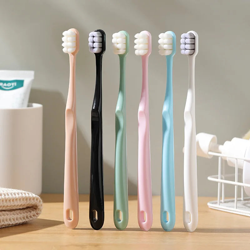 Gentle Toothbrush for Sensitive Teeth, 8 Bristle Bundles, Advanced Adult Toothbrush for Household Use