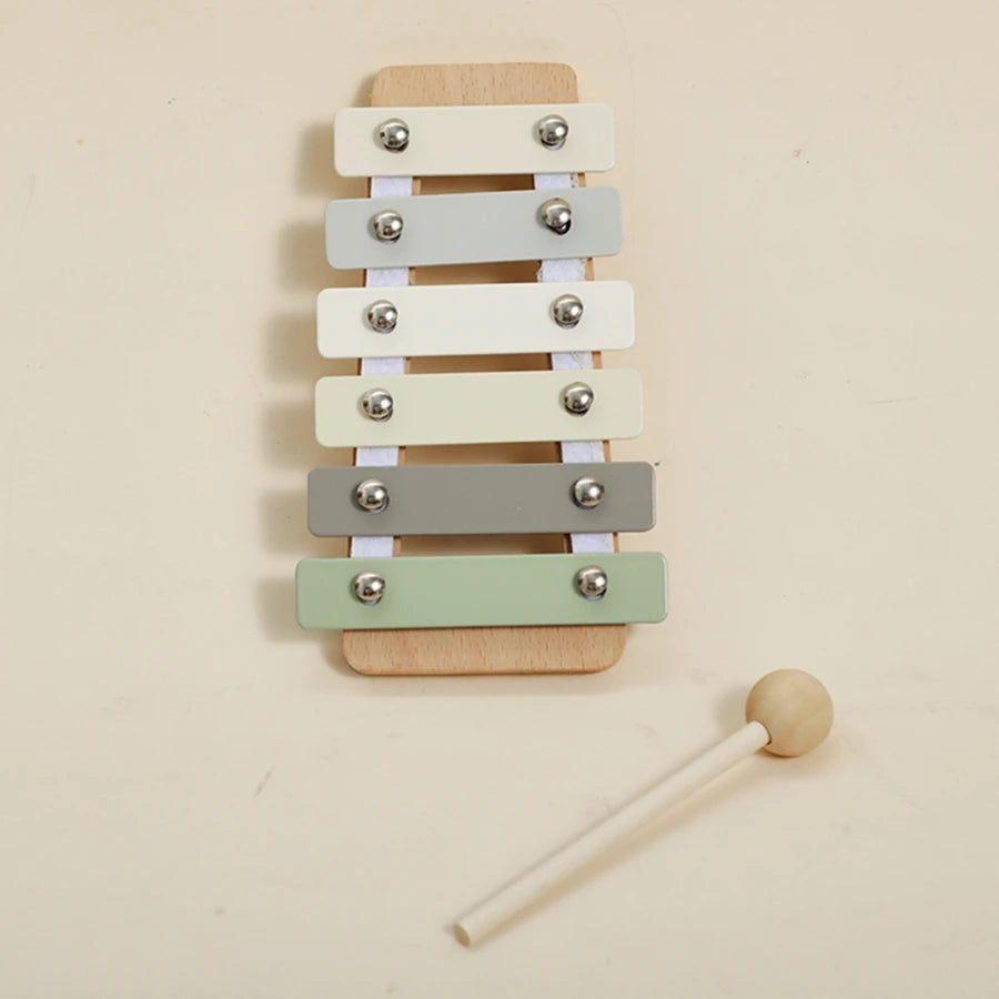 Musical Montessori Toys – Baby Rattle Bell, Drum, Xylophone, and Percussion Set for 0-3 Year Olds, Early Educational Instruments for Kids.