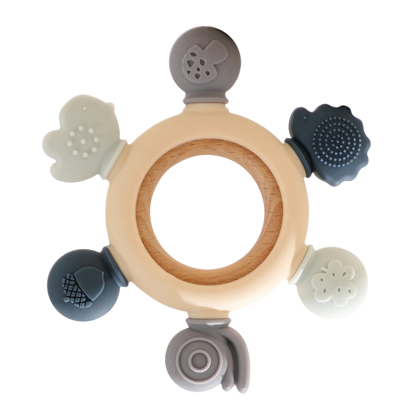 1pc Baby Teether Music Rattle - Animal Crochet Rattle, Elephant & Giraffe Wooden Ring, Babies Gym Montessori Children’s Toys