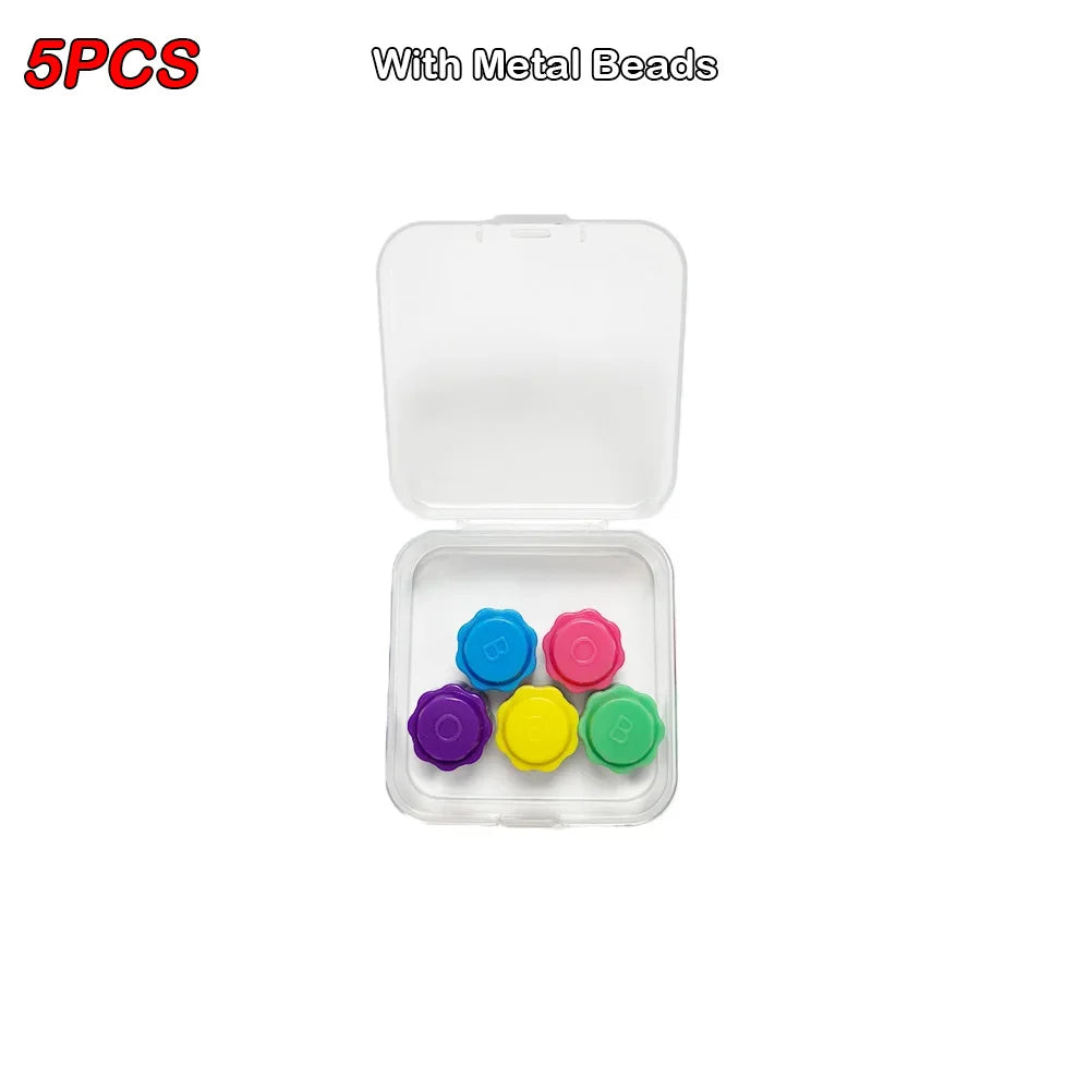 Korea Traditional Gonggi Game Set - 5/12 Pcs with Weighted Jack Stones & Metal Beads, Finger Exercise Toy