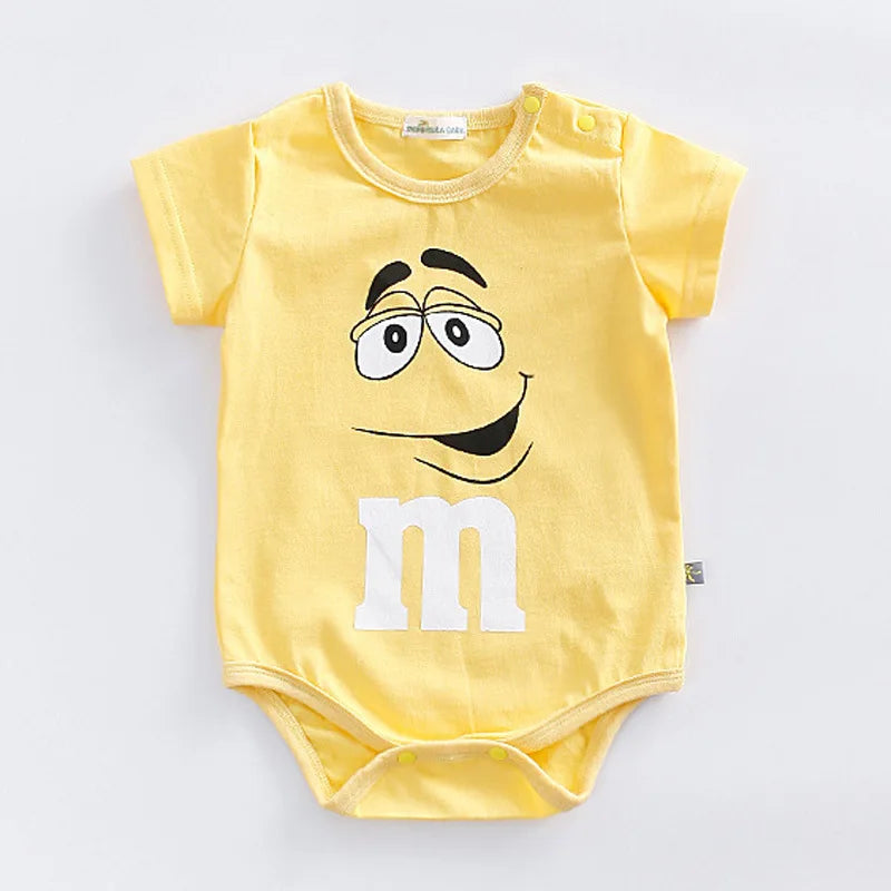Thin Cotton 3-24M Newborn Short Sleeve Romper – Cute Fashionable Infant Baby Jumpsuit for Girls & Boys, Comfortable Clothing