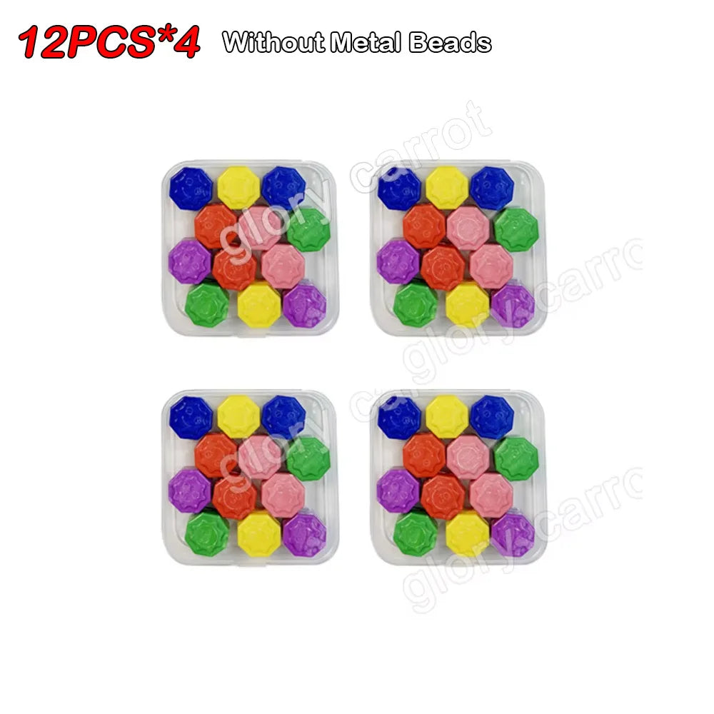 Korea Traditional Gonggi Game Set - 5/12 Pcs with Weighted Jack Stones & Metal Beads, Finger Exercise Toy