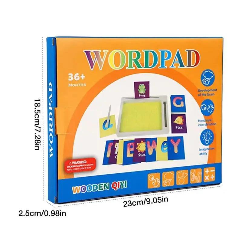 Wooden Montessori Sand Tray (With Wooden Pen, Letter & Number Writing, Educational Toy Gift)