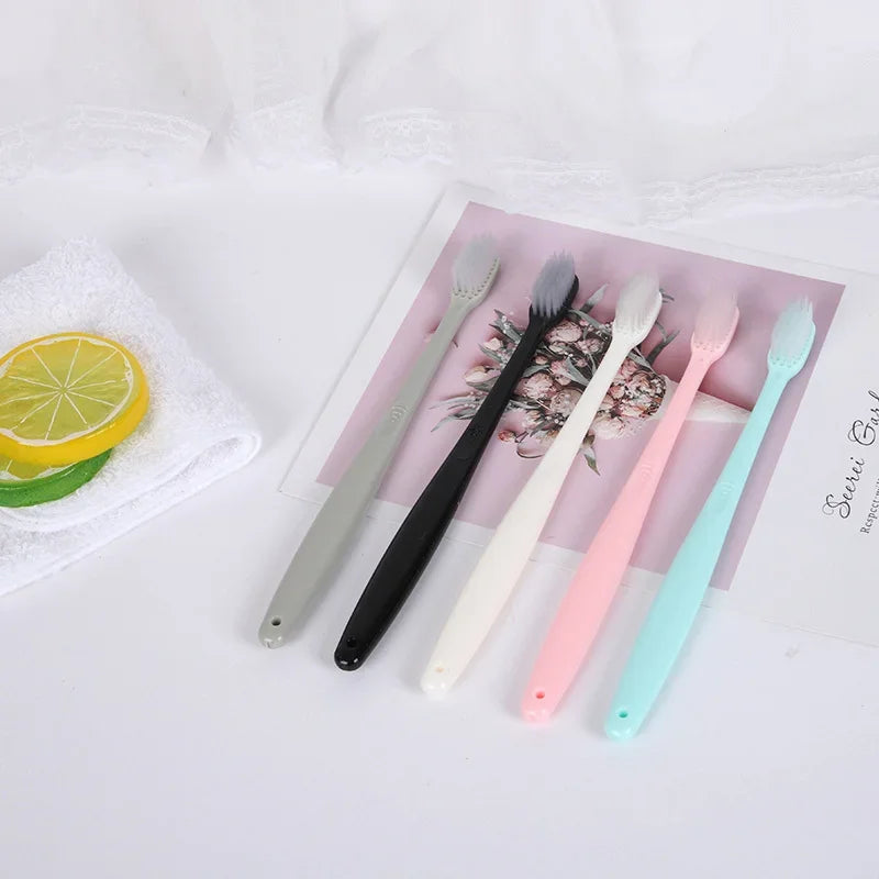 10Pcs Set Kids & Adults Soft Bristle Toothbrush, Cute Design Travel Training Dental Care Toothbrush
