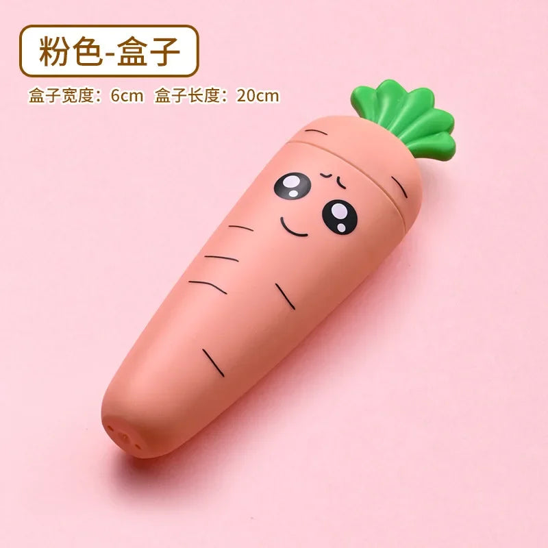 Cartoon Carrot Spoon & Fork Set for Babies - Cute Short Rice Spoon, Children's Tableware, Stainless Steel Feeding Utensils