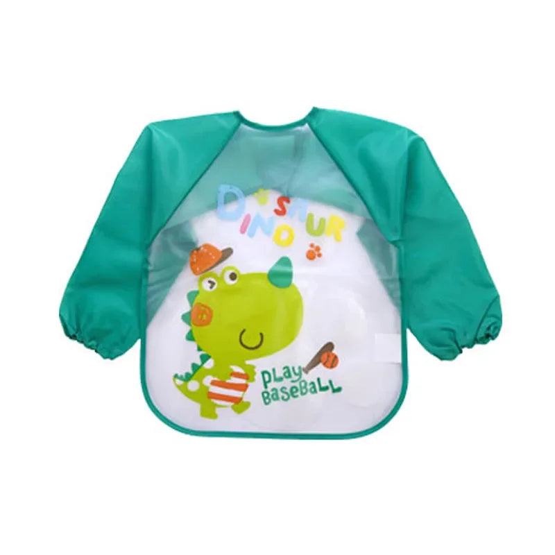 Waterproof Baby Eating Smock – Toddler Cartoon Long Sleeve Art Apron, Soft Feeding Bib & Burp Cloth for Boys & Girls - Kidzy Market