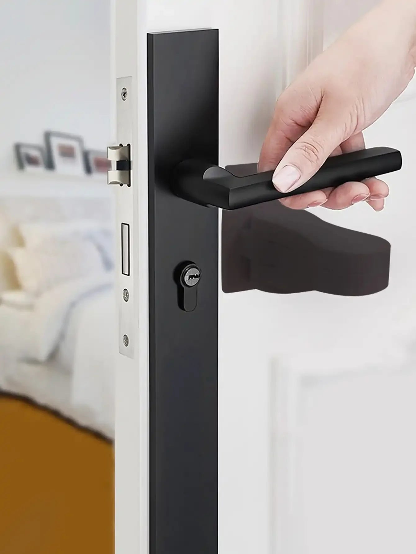 1pc Multi-function Door Handle Lock Child Safety Lock for Cabinet Drawer Doorstop