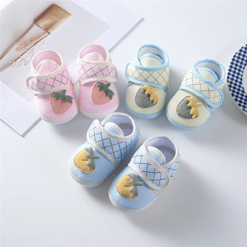 0-12 Month Baby Girl & Boy Shoes – Cotton Soft First Walkers, Cute Newborn Infant Toddler Shoes for Spring