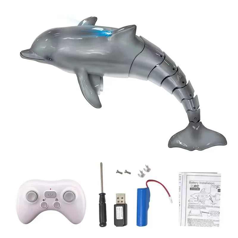 2.4G RC Dolphin Fish Toy – Waterproof Remote Control Electric Swimming Animal for Kids