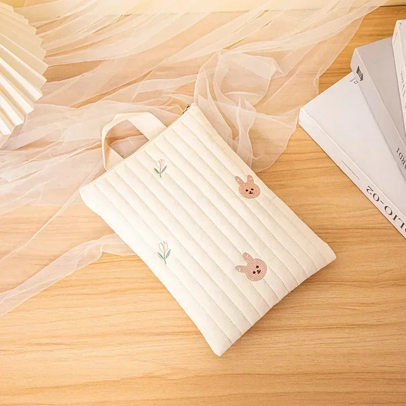 Cotton Baby Diaper Bag - Nappy Pouch Travel Stroller Storage Bag with Cute Bear Embroidery, South Korea Mommy Handbag - Kidzy Market