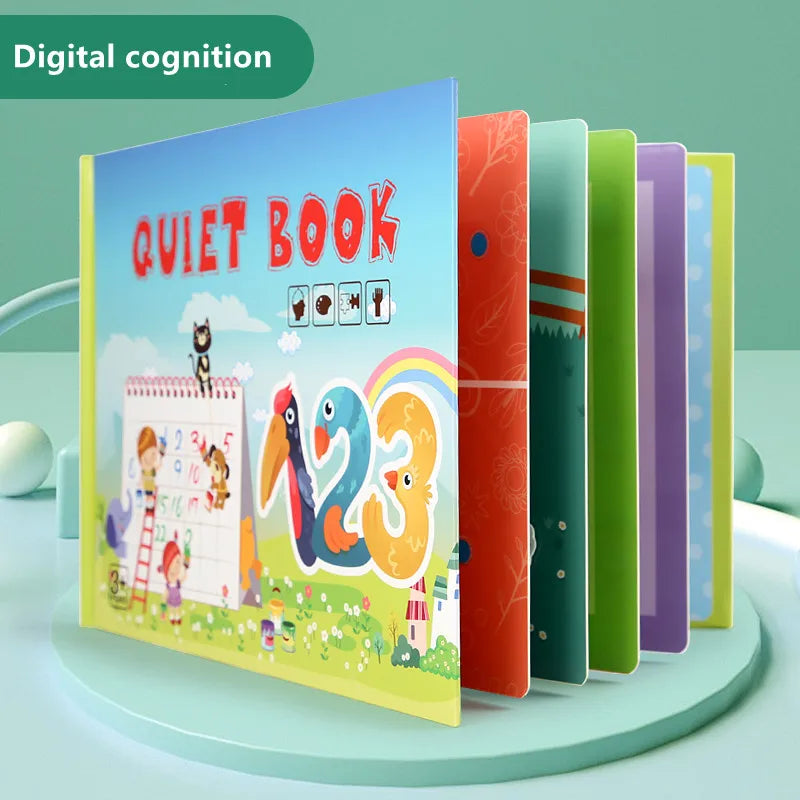 Montessori Quiet Book – Animal and Number Matching Puzzle Toy for Kids