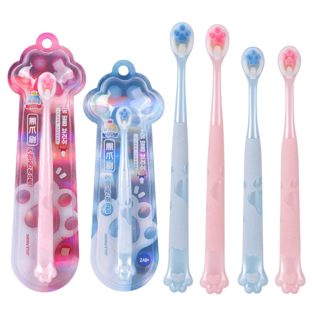 Children's Toothbrush, Fashion Cat Claw Handle, PRT Material, Oral Care Brush, 26.40g