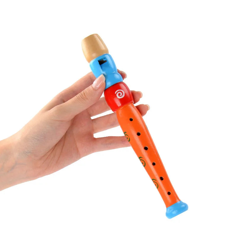 1Pc Wooden Cartoon Flute – 6-Hole Piccolo for Children, a Musical Instrument Toy for Early Education and Development, Designed for Baby’s Musical Enlightenment.