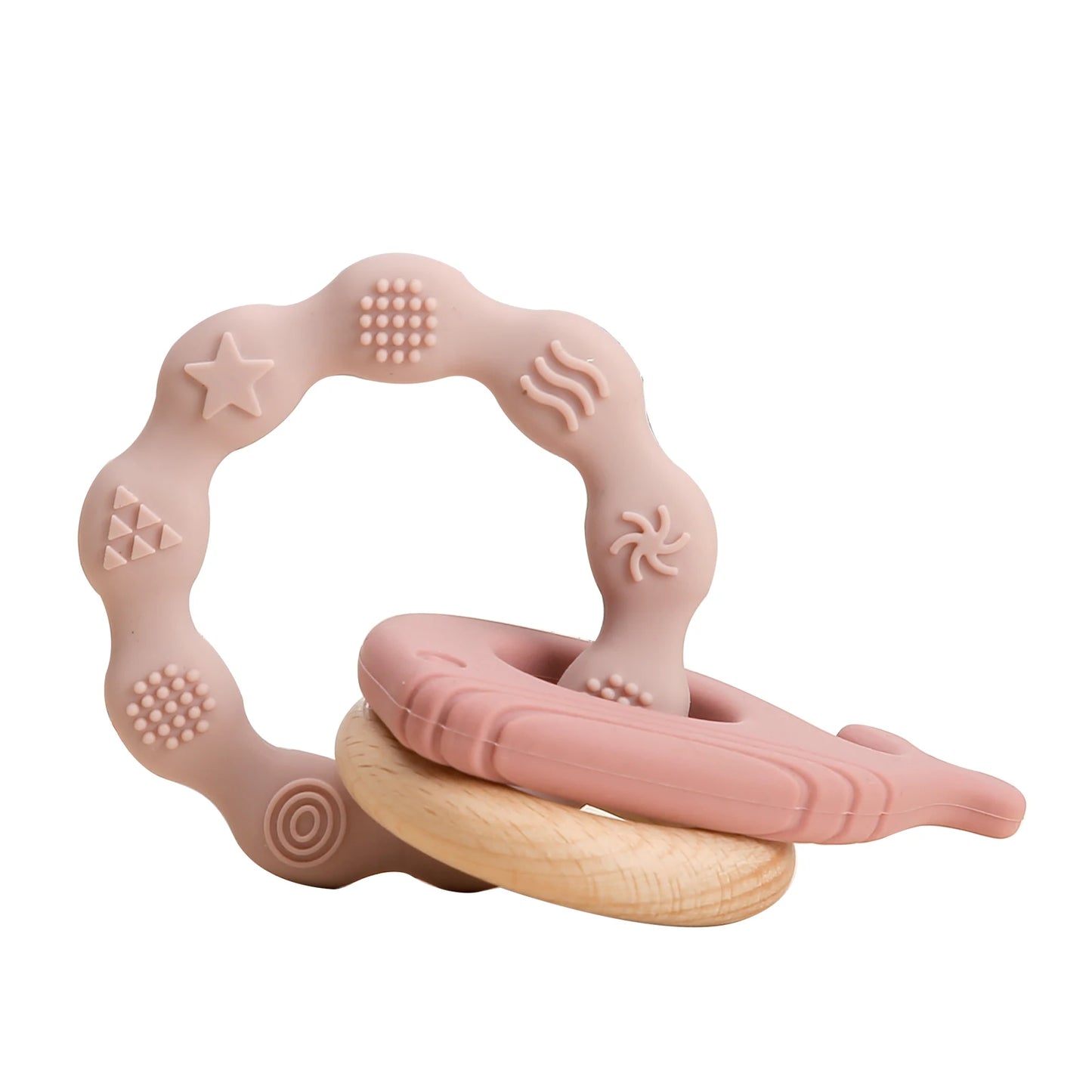 1pc Baby Teether Music Rattle - Animal Crochet Rattle, Elephant & Giraffe Wooden Ring, Babies Gym Montessori Children’s Toys