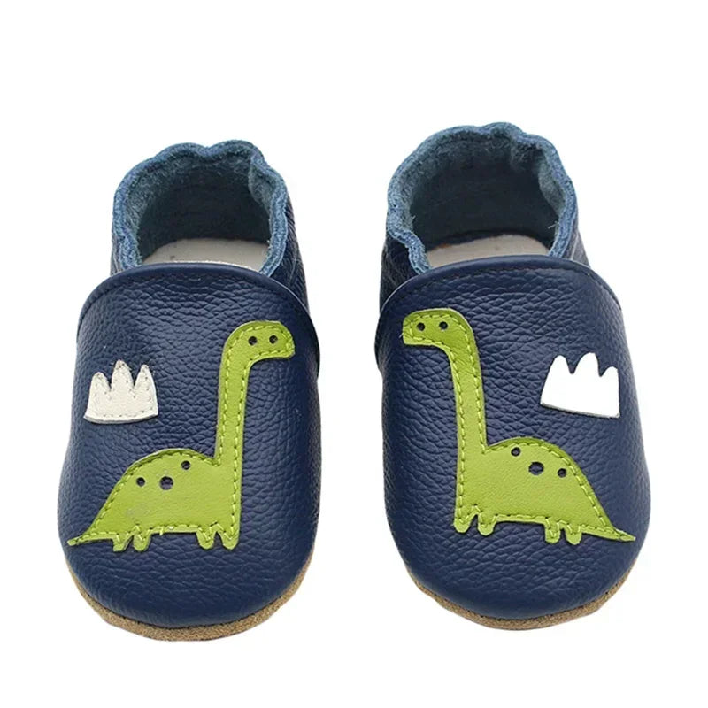 Toddler Baby Shoes – Newborn Infant Boys & Girls Soft Genuine Cowhide Moccasins, First Walkers, Skid-Proof (0-24M)