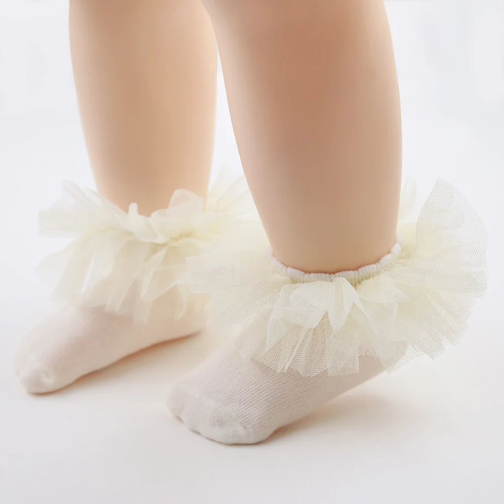 0-24M New Summer Thin Korean Lace Princess Baby Socks | Comfortable, Elastic, Soft & Breathable Leg Tights for Girls