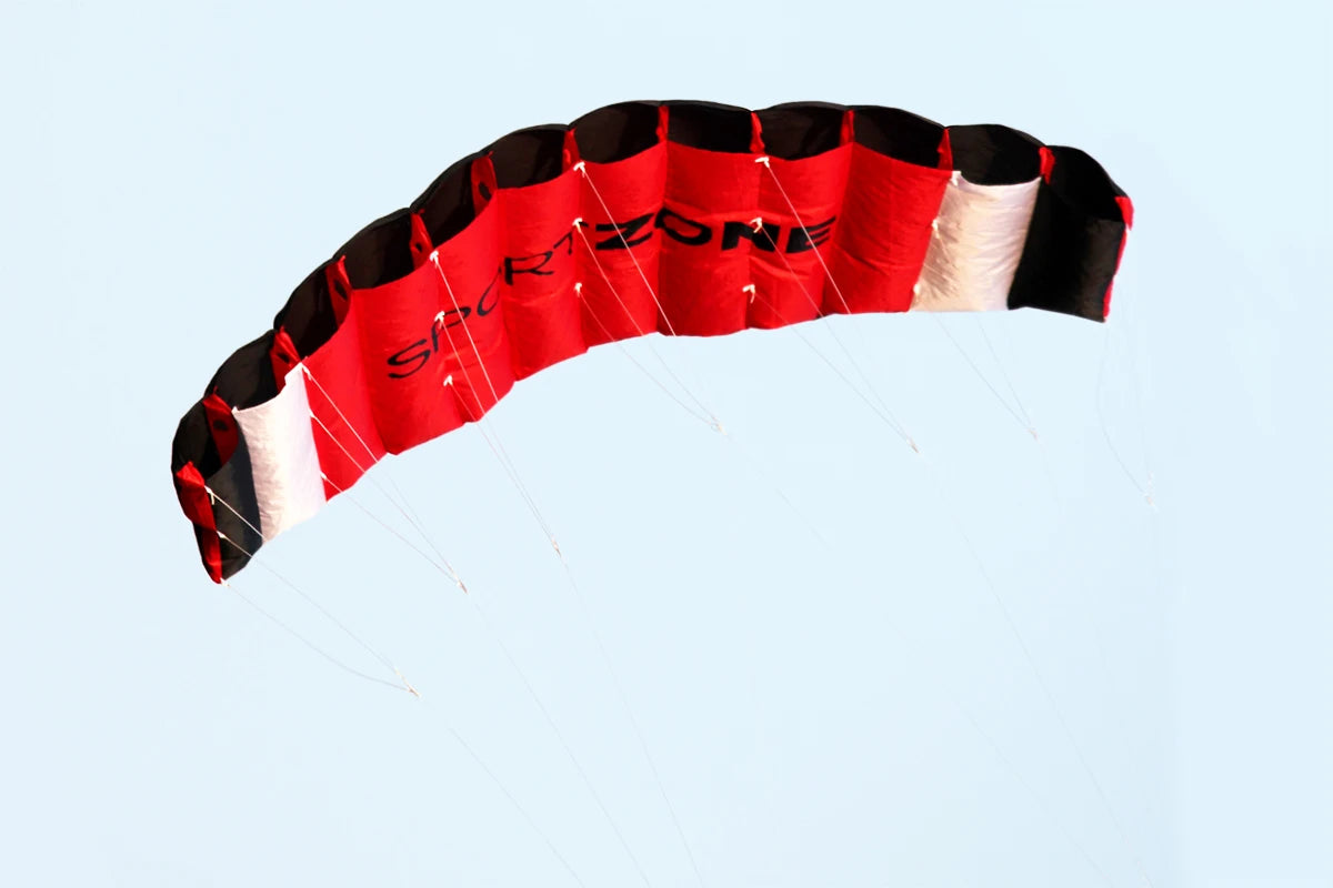 Outdoor Fun Sports High Quality 1.8m Dual Line Parafoil Parachute Beach Kite – Easy to Fly with Flying Tools