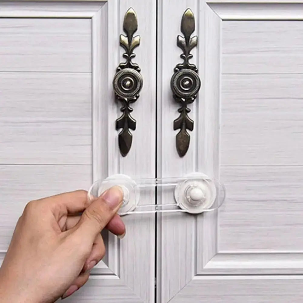 5Pcs Furniture Accessory Child Safety Lock Fridge Cabinet Door Transparent Drawer Fixed Locks ABS Plastic Portable