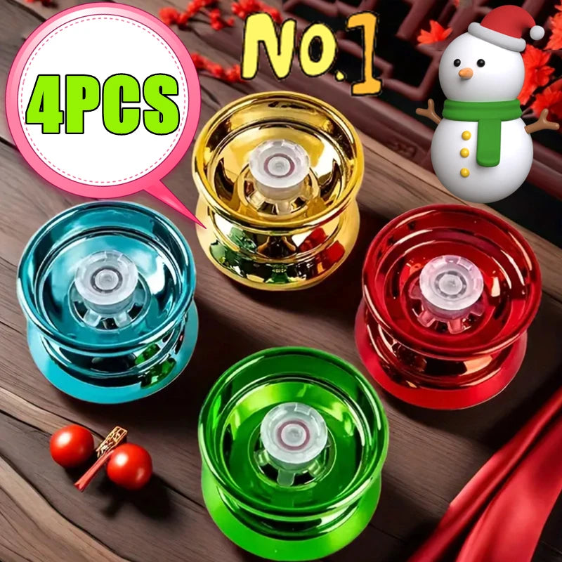 4/1PC Kids Magic Yo-Yo - Responsive High-Speed Aluminum Alloy Yo-Yo - CNC Lathe with Spinning String - For Boys & Girls - 4 Colors