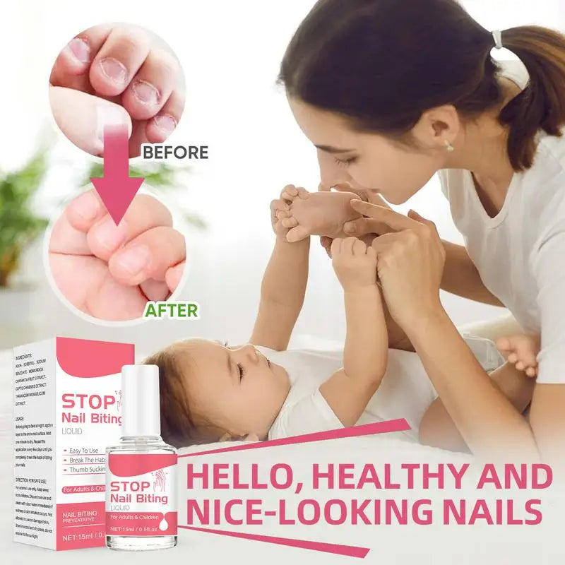 Stop Nail Biting Polish for Kids and Adults, Effective Thumb Sucking Prevention, Safe Bitter Taste Nail Care