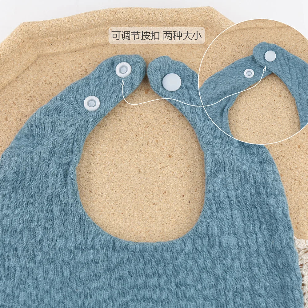 3-Piece Set – Solid Muslin Cotton Baby Bibs & Lace Headbands, Saliva Towel & Feeding Burp Cloths for Boys & Girls with Nylon Hair Bands - Kidzy Market