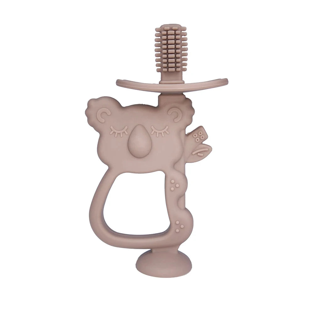 1PC Baby Silicone Training Toothbrush BPA Free Animal Koala Teether Chew Toy Teething Ring Infant Baby Accessory