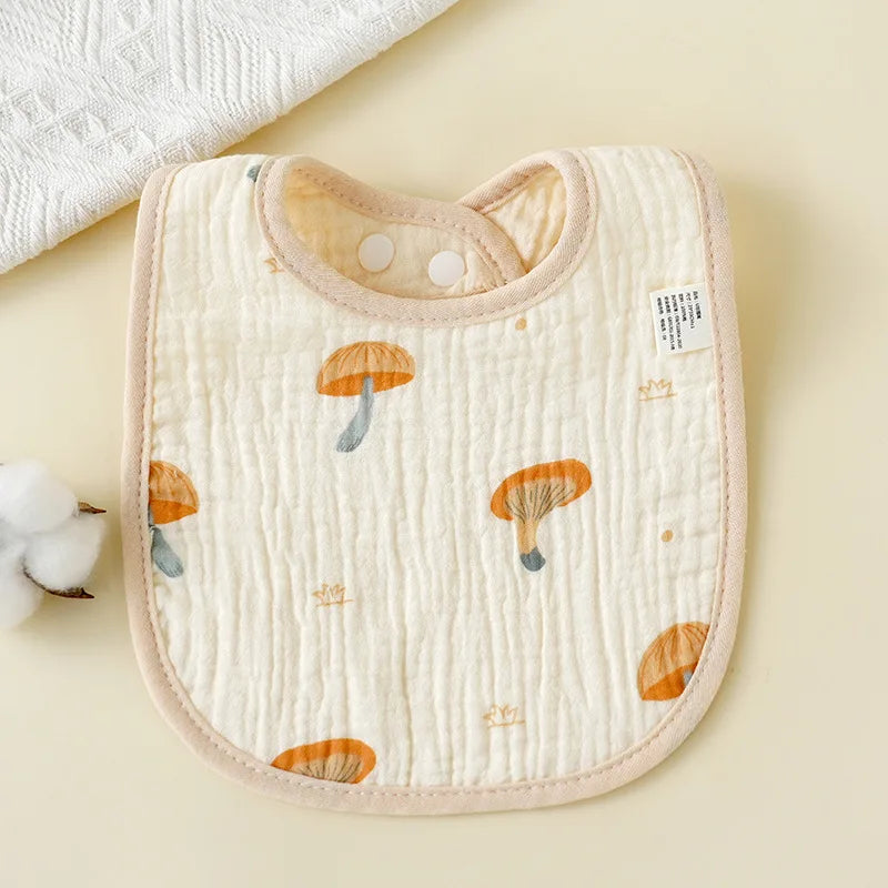 Newborn Baby U-Shaped Bibs | 6 Layers Cotton Gauze Saliva Towel, Bandana Scarf for Boys & Girls, Drool Feeding Burp Cloth - Kidzy Market