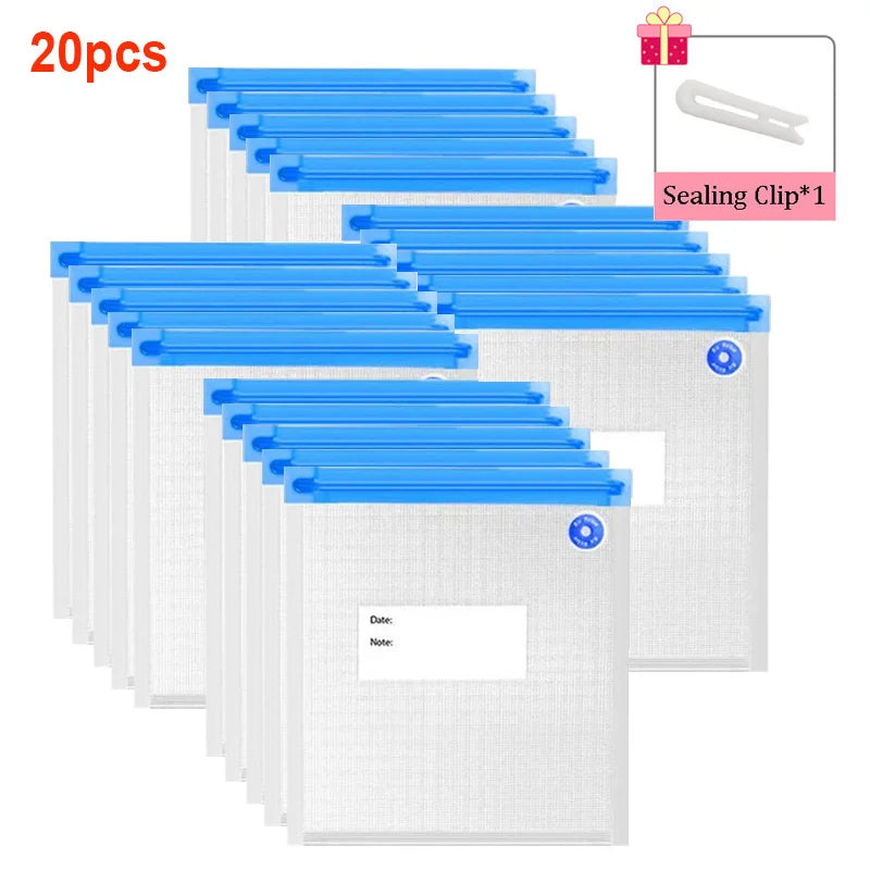 20/10pcs Vacuum Sealed Food Storage Bags – Reusable Household Compression Bags for Snacks, Kitchen Accessories