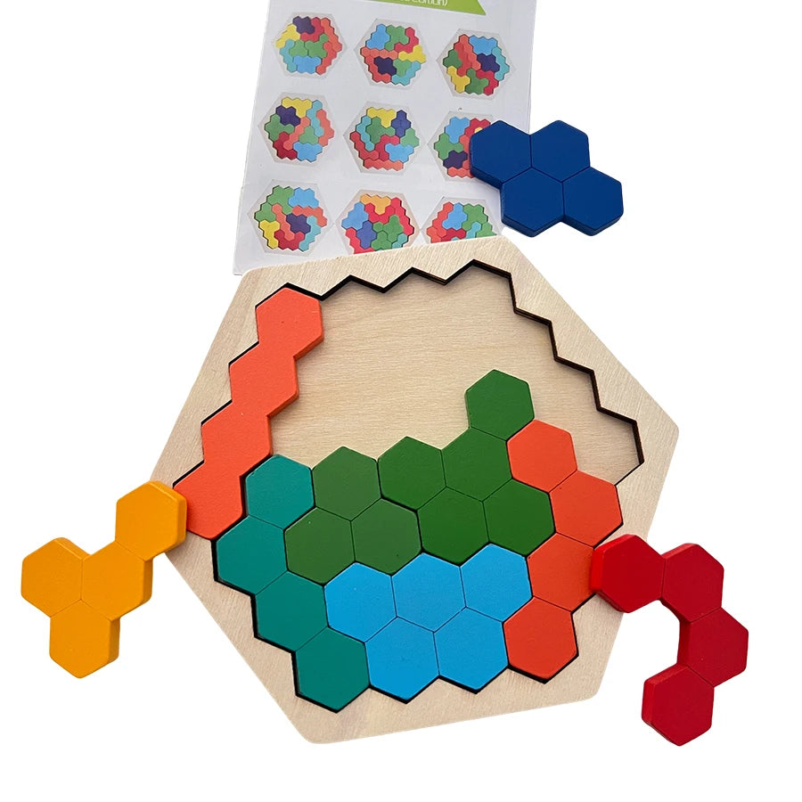 Wooden Tangram DIY Puzzle – Educational Montessori Toy for Kids