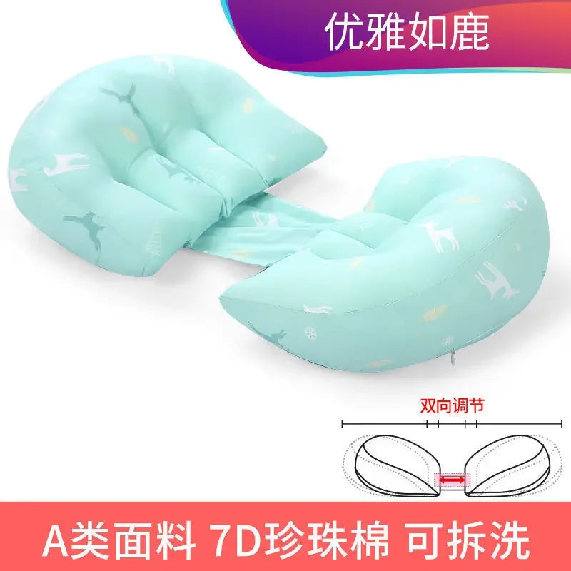 Cotton Waist Maternity Pillow for Pregnant Women - U-Shaped Full Body Pregnancy Pillow & Cushion Pad for Sleeping