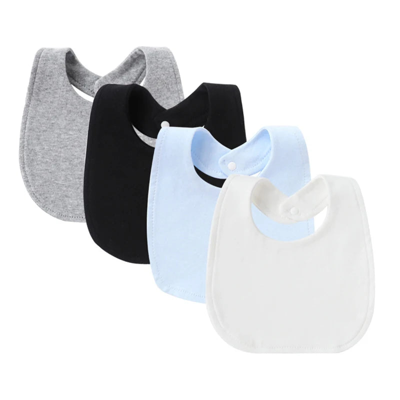 4Pcs/Set Infant Saliva Towel Baby Bibs | Cute Printed Double Layer Cotton Absorbent Burp Cloths for Newborn Boys & Girls with Pocket - Kidzy Market