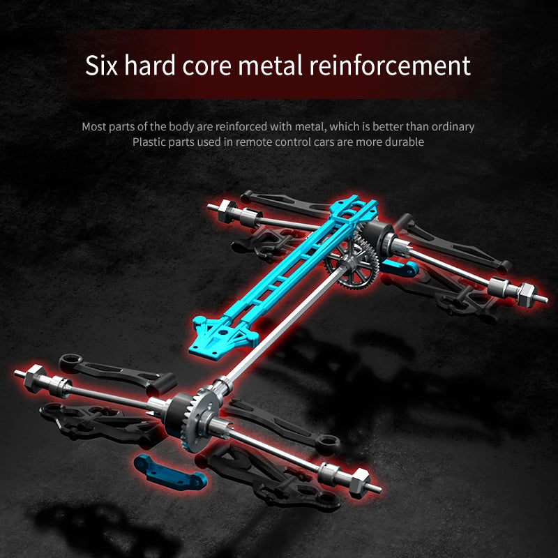 JJRC 1:16 RC Off-Road Car with 70km/h Speed, 4WD, LED Lights, and Brushless Motor
