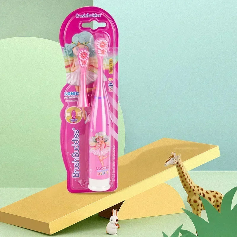 Children Sonic Electric Toothbrush, Cartoon Teeth Whitening, Soft Bristle, Waterproof, Automatic Oral Cleaning, Lazy Dental Care