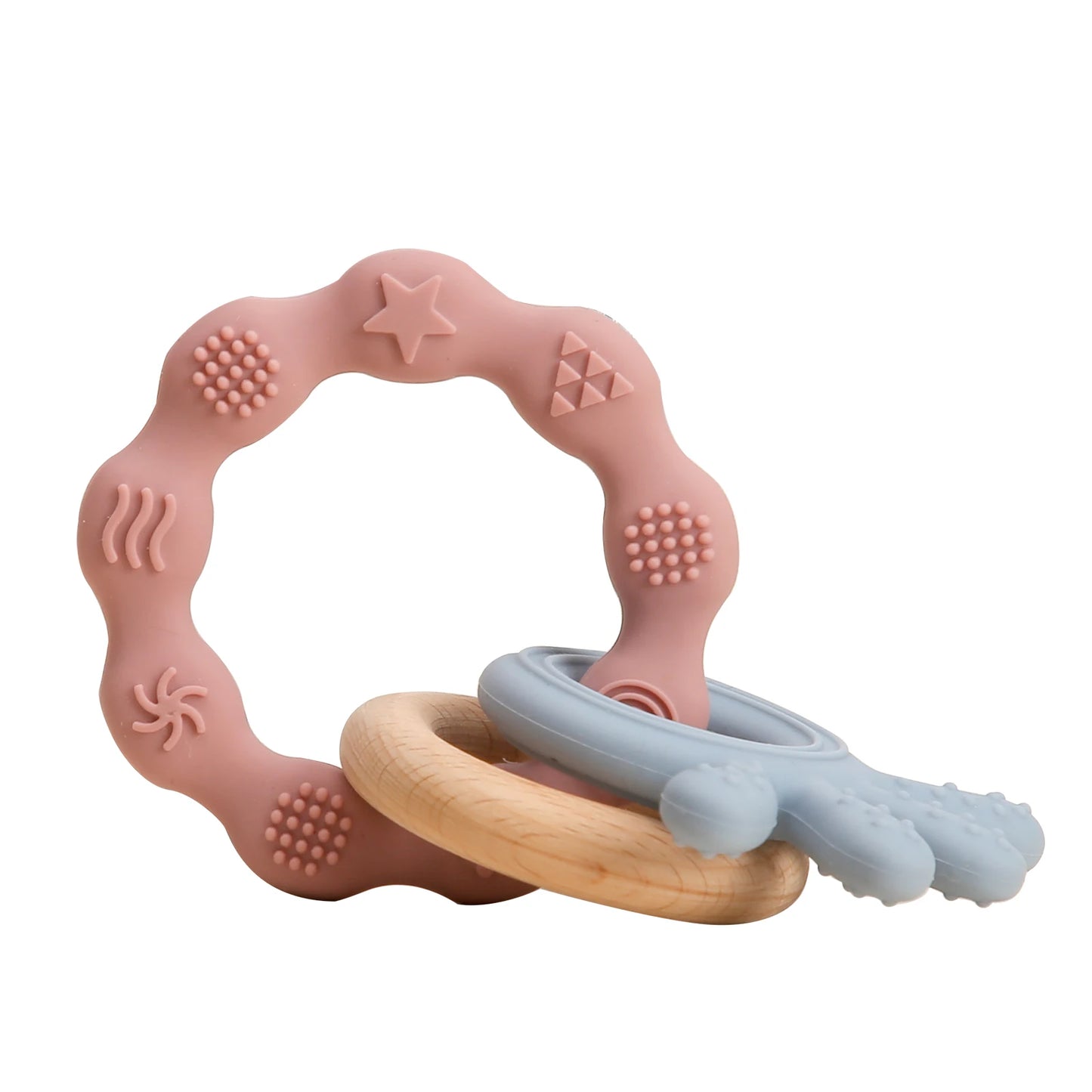 1pc Baby Teether Music Rattle - Animal Crochet Rattle, Elephant & Giraffe Wooden Ring, Babies Gym Montessori Children’s Toys