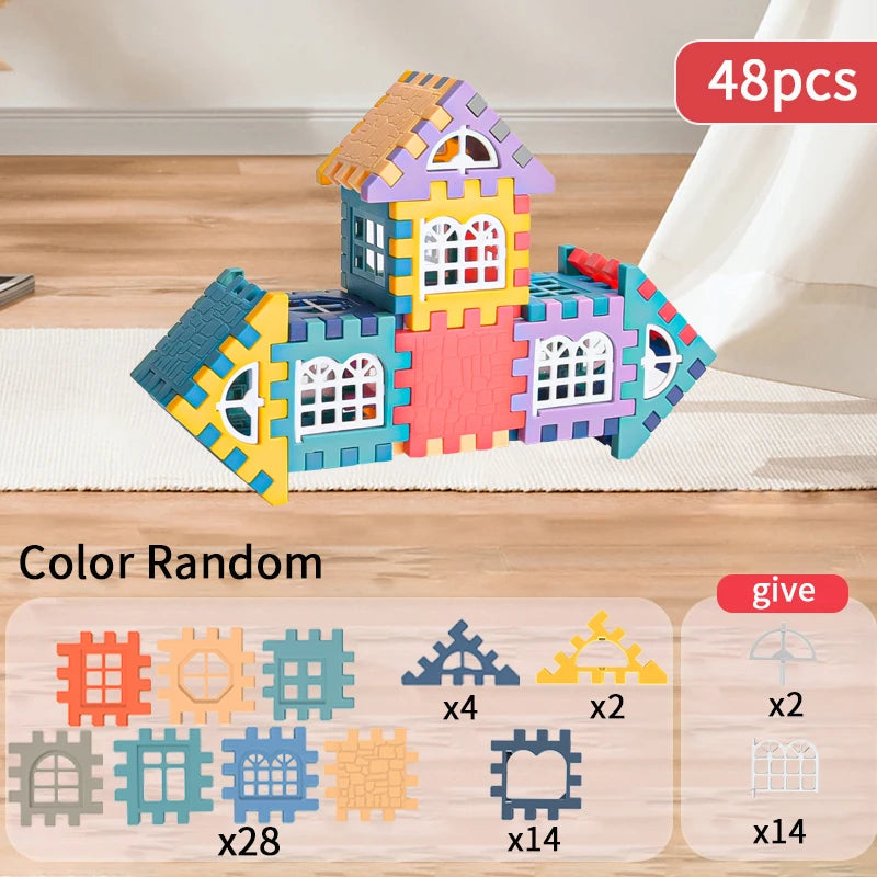 Large Scale House Building Blocks – Simulation Windows for Kindergarten Construction and Kids’ Creative Play