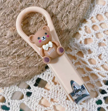 New Cute Cartoon Bear & Bunny Nail Clippers – Anti-Splash Nail Trimmer, Baby Nail Care Accessories, Manicure Tools