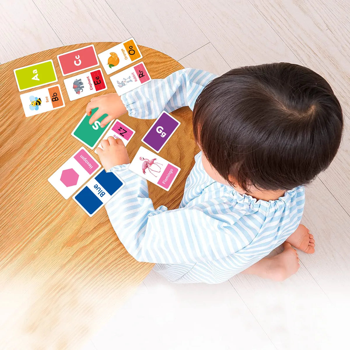 58PCS ABC Alphabet Flashcards - Montessori Early Education Toys, Shapes, Animals Learning Cards, Puzzles for Kids, Gift