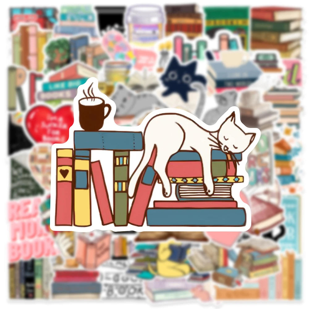 10/30/50pcs Cartoon Animal Reading Stickers – PVC Decorative Stickers for Scrapbooking, Stationery, and School Supplies for Kids