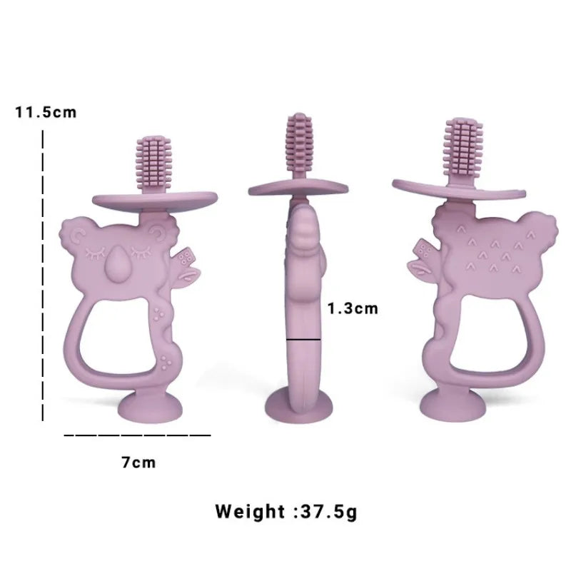 1PC Baby Silicone Training Toothbrush BPA Free Animal Koala Teether Chew Toy Teething Ring Infant Baby Accessory