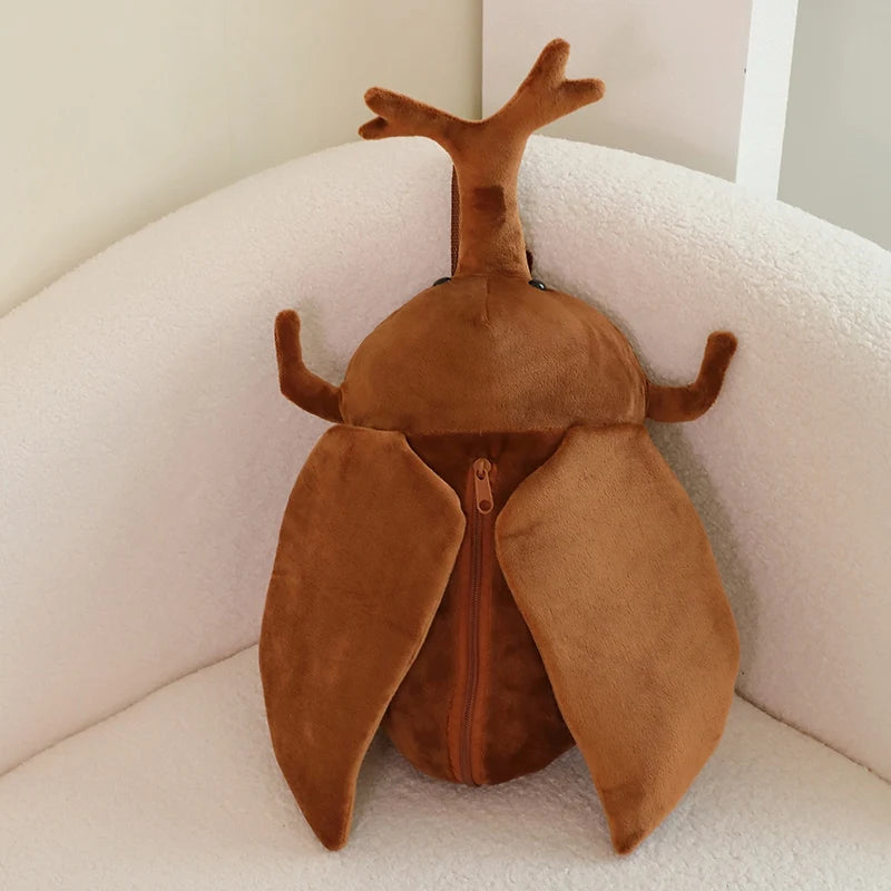 18-Inch Insect Series Unicorn Fairy Helmet Beetle Plush Toy – Kids Funny Backpack and Holiday Gift