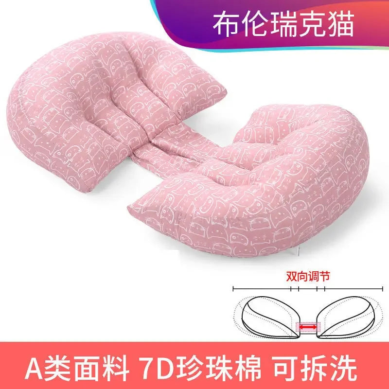 Cotton Waist Maternity Pillow for Pregnant Women - U-Shaped Full Body Pregnancy Pillow & Cushion Pad for Sleeping